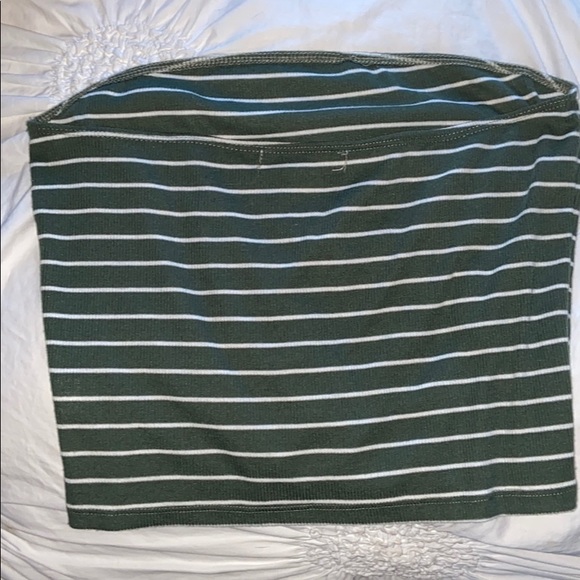 green and white striped tube top - Picture 3 of 3